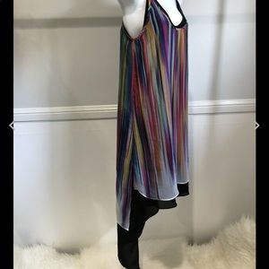 Bisou Bisou Rainbow Stripe Flowy Dress